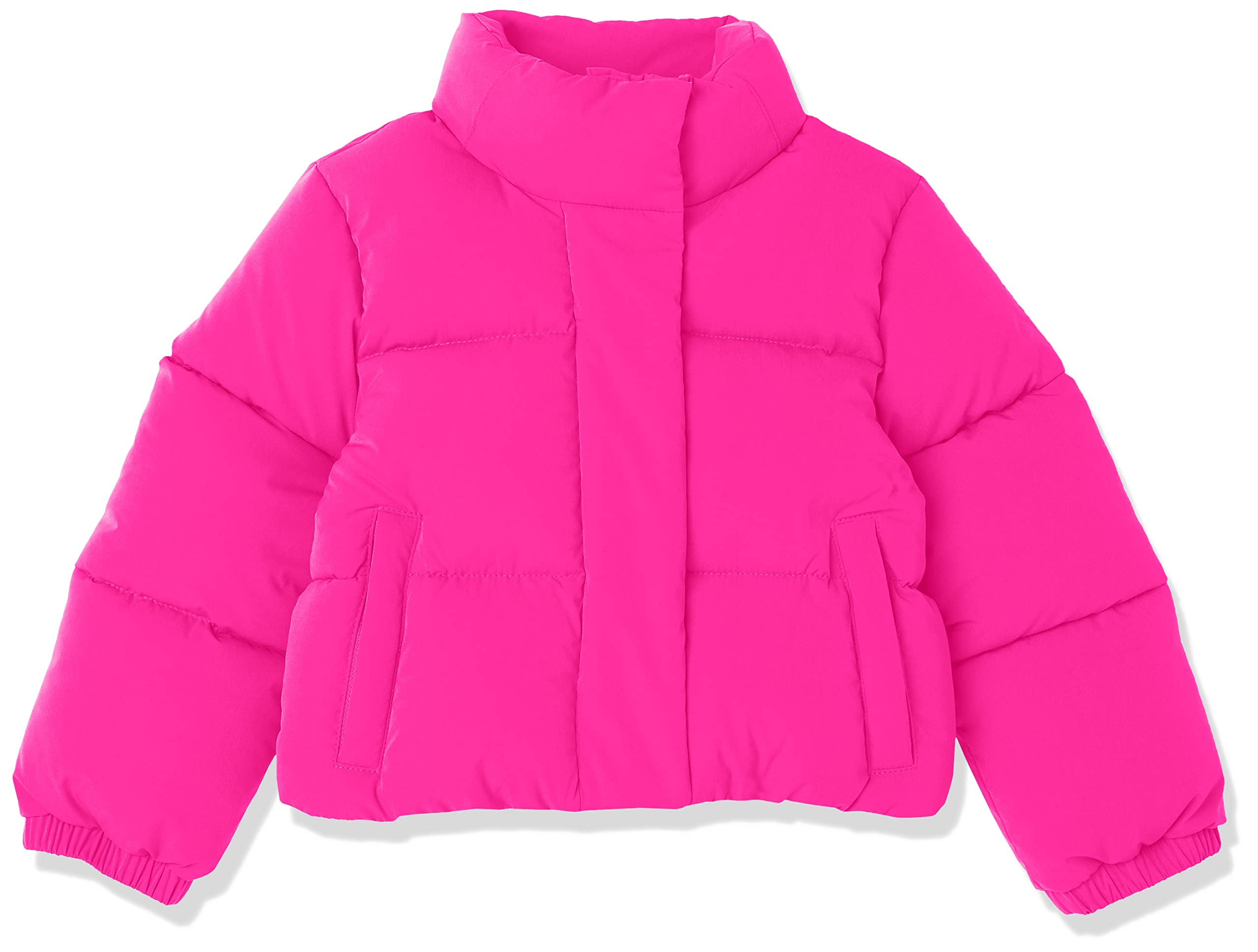 Amazon Essentials Girls' Cropped Full-Zip Puffer