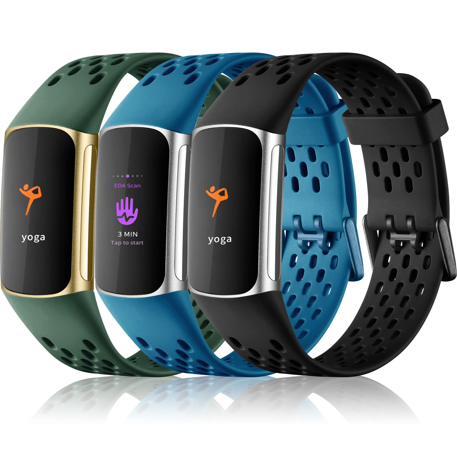 Epova Compatible with Fitbit Charge 5 Strap/Fitbit Charge 6 Strap for Women Men, Soft Breathable Adjustable Waterproof Replacement Sport Wristband Compatible for Charge 5 Strap/Charge 6 Strap — image 1