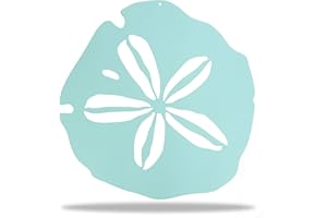 Riverside Designs Coastal Sand Dollar Ocean Beach Metal Art Steel Wall Decor (12", Seafoam)