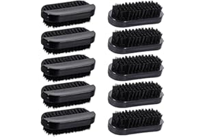 OOLOVEMINSO 10 Pcs Nail Brushes for Cleaning Fingernails, Double-Side Nail Foot Scrubbing Brush Soft Stiff Bristles Pedicure Nail Scrubber Tools for Men and Women, Black