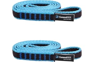 CAMNAL Climbing Sling UIAA CE Certified 16mm Nylon Sling 22KN(4840 lb) Climbing Sling 24-87in (60-220cm), Blue/Yellow/Purple, 1/2/3 Pack (24 in/60 cm 2 Pack, Blue)