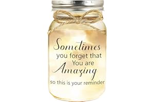 Hua Feishang Inspirational Gift Ideas - Mason Jar Night Lights, Thank You Gifts for Women Men Friends, Thank You Christmas Gift for Women Friendship Graduation Employee Coworkers