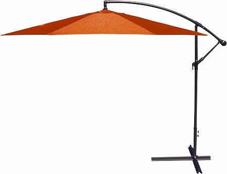 Amazon Com 10 Offset Umbrella In Orange Patio Umbrellas Garden Outdoor