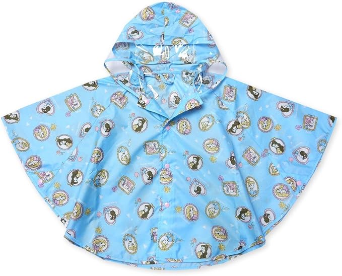 Amazon Co Jp サックス 80 95cm ベビー レインポンチョ レインコート カッパ 女の子 Disney ディズニー プリンセス総柄 透明窓付きフード 撥水加工 女児 ベビー 服 ファッション小物