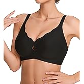 VRCOMFY Jelly Wireless Bras for Women Push Up Seamless Deep V No Underwire Bras Comfortable Tshirt Bralettes Everyday Bras