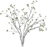 DuHouse 34" 5Pcs Artificial Ficus Branches Fake Greenery Stems Faux Eucalyptus Stems for Home Office Table Centerpieces Garden Vase Filler Decoration(Green)