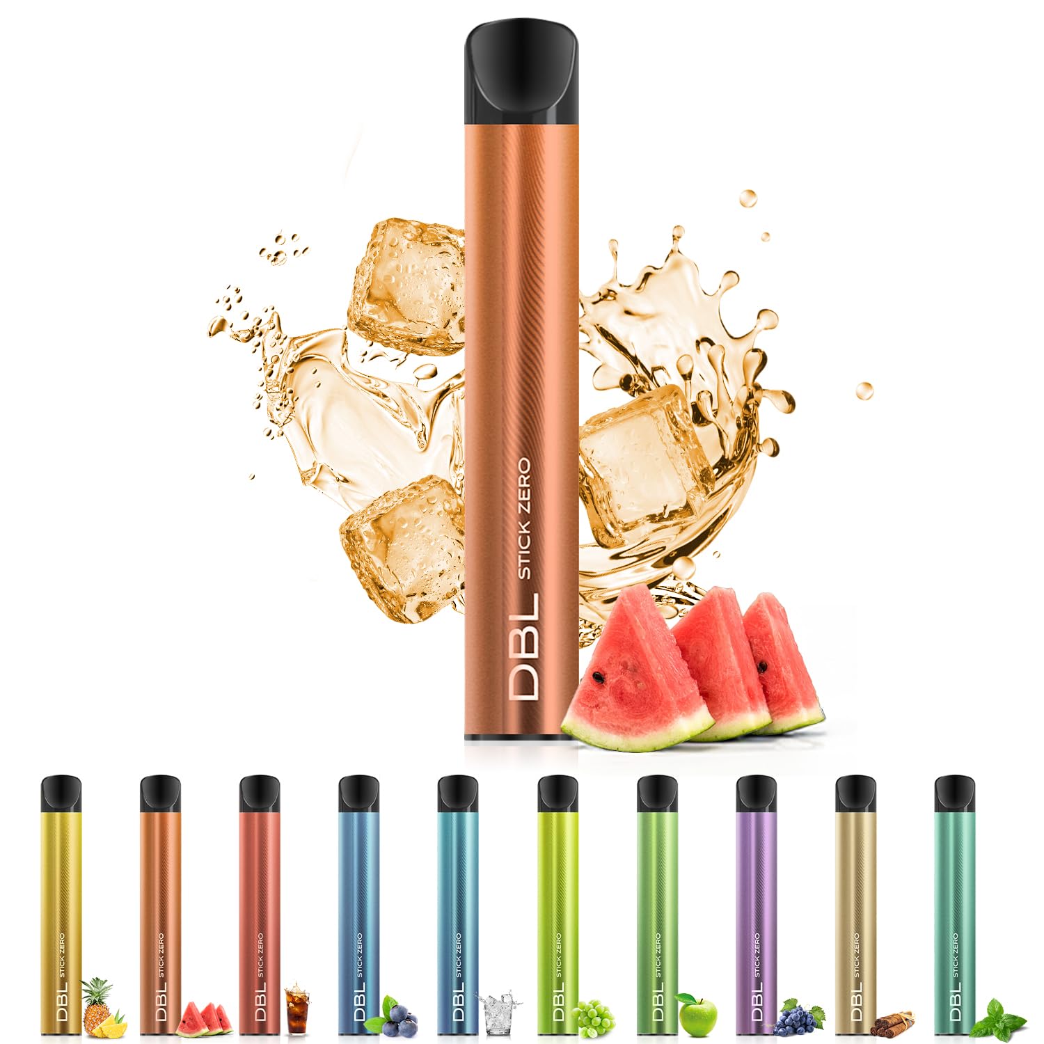 DBL 電子タバコ 使い捨て 持ち運び シーシャ ベイプ 1本入り スイカアイス 大容量 VAPE 禁煙パイポ 爆煙 水蒸気タバコ 禁煙サポート ニコチンなし タールなし STICK ZEROシリーズ の商品画像