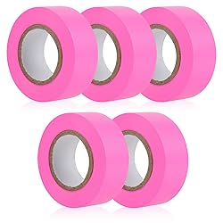 MOWPOG 5 Pack Pink Flagging Marking Tape, 1" x