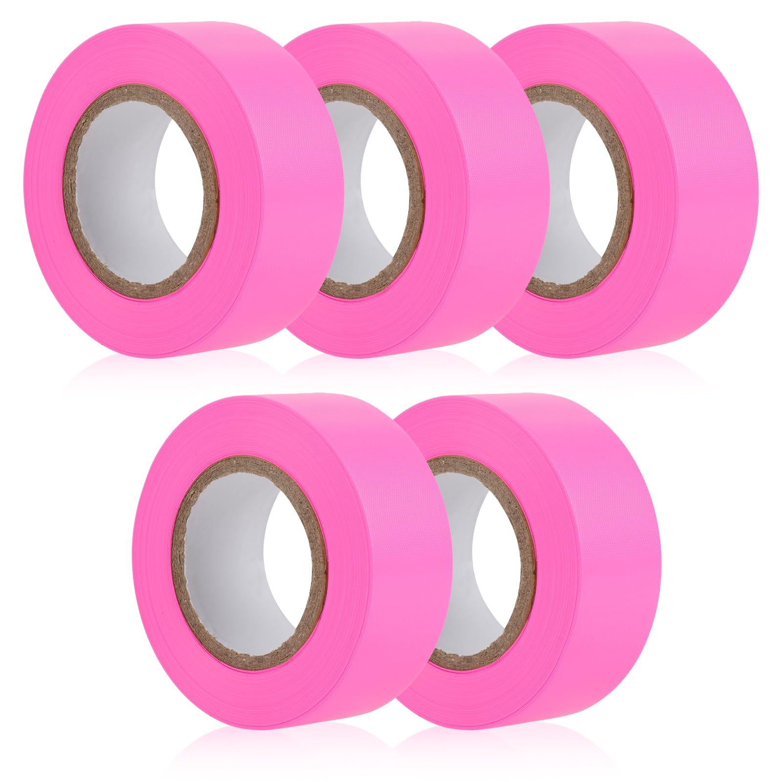 MOWPOG 5 Pack Pink Flagging Marking Tape, 1" x
