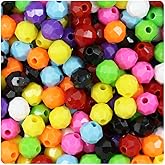 BeadTin Opaque Multi 8mm Faceted Round Craft Beads (450pcs)