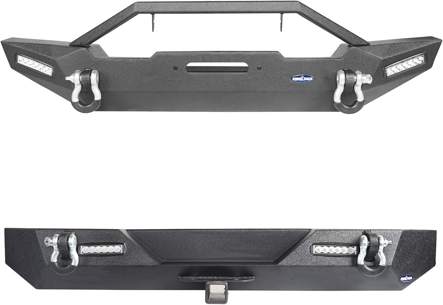 Jeep TJ Bumpers Front and Rear Winch Plate Receiver Hitches LED Lights for 9706 Jeep