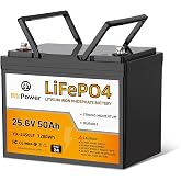 24V 50AhTrolling Motor LiFePO4 Lithium Battery,Built-in 50A BMS | 1280Wh Energy, Group 24, Perfect for Trolling Motors（100lbs）, Yacht, Boat, RVs