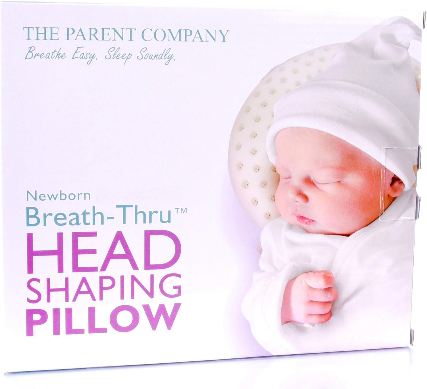 The Parent Company | Breathe-Thru Head Shaping Baby Pillow & Pillowcase | Breathable Design & Ultra-Soft Memory Foam Head Support | for Newborns (0-6 Months)