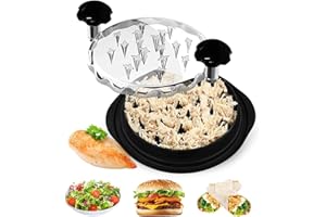 Vitoler Pro Chicken Shredder Tool, 10’’8 Chicken Breast Shredder Tool Twist,Chicken Grinder withTransparent Lid,Ergonomic Handle,Non-Slip,Meat Shredder for Shredding Chicken Breast, Pork and Beef