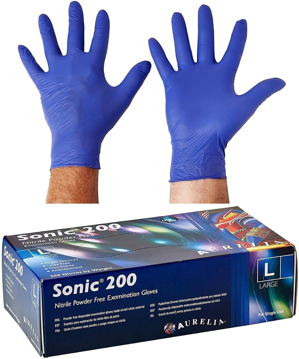 Boxes And Board Sonic Nitrile Powder Free Examination Gloves X200 Medium