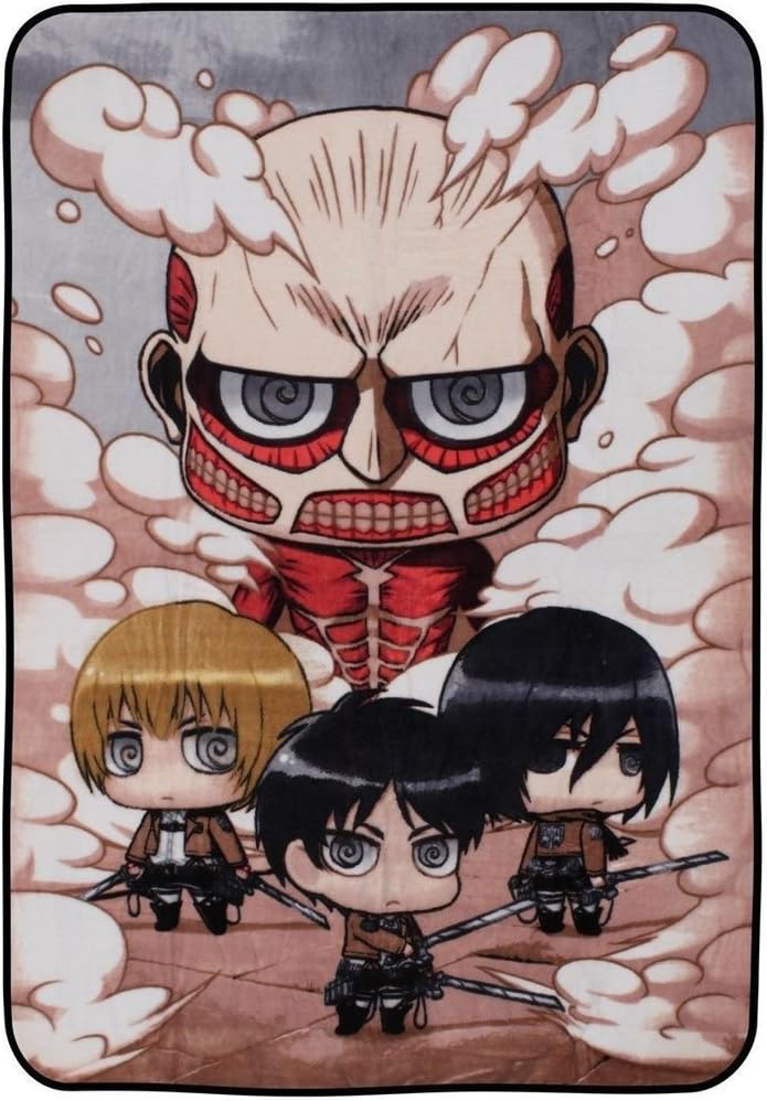 Attack on Titan Chibi Characters Fleece Blanket 58x80 Blanket,Throw Blanket,Body Blanket,Baby Blanket,Father Gift, Mother Gift,Lovers Gift