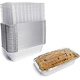 Aluminum Bread Pans Disposable | 8x4 Loaf Pans with Lids | 50 Pack | Dessert Boxes