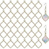 CHGCRAFT 30 Pcs Open Back Bezel Pendants Hollow Rectangle Pendant for Resin Alloy Rectangle Frame Charms Blank Hollow Pendant for Earrings Bracelets Necklaces Jewelry Making