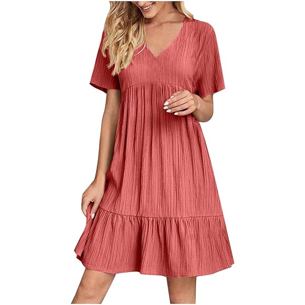 Amazon.com: Sundress with Pockets Casual Spring Summer Dresses for Women  2025 Cotton Linen Short Sleeve Midi Dress Flowy Dresses Beige : Clothing,  Shoes & Jewelry