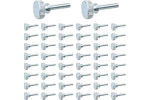 ASAMUYU 50 Pieces Flat Knurled Head Fully Threaded Thumb Screws Bolts Fastener, Thumbscrew Threaded Knurled Grip Knobs Thumb Screw (M3X14)