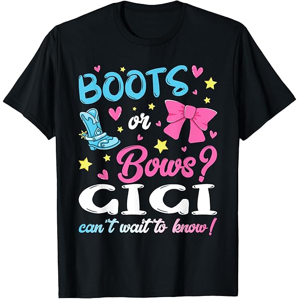 Amazon.com: Gender Reveal Boots or Bows Gigi Baby Party T