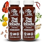 Pretty Thai Chili Sriracha Hot Sauce, Tangy Chili Sriracha Asian Hot Sauce, Perfect in Stir Fry, Marinades, and Dipping; Non-GMO, Gluten Free, Zero Sugar, Vegan, 100% Natural Ingredients 9.8 oz (277g) (2packs)