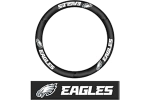 FANMATS 40477 NFL - Philadelphia Eagles Genuine Leather Steering Wheel Cover | Black 15"x15"