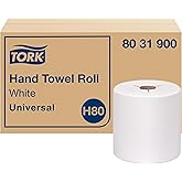 Tork Paper Hand Towel Roll White H80, Universal, 100% Recycled Fiber, 6 Rolls x 800 ft, 8031900