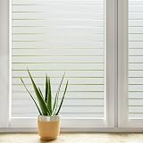 DOWELL Window Film Privacy 90x400cm Frosted Stripe Static Cling Glass Vinyl view 1