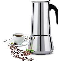 FCUS Stovetop Espresso Maker, 12cup/600ml Greca Coffee Maker Moka Pot, Stainless Steel Italian Classic Espresso Moka Pot, Ind