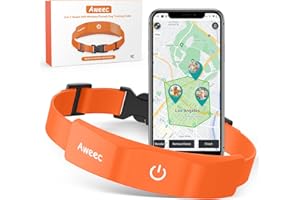 AWEEC GPS Wireless Dog Fence with Free App, Electric Fence System with Training Collar, Portable Fence for Outdoor Use, Rechargeable Waterproof Flexiable Collar, Adjustable for Large Medium Dogs (Orange)
