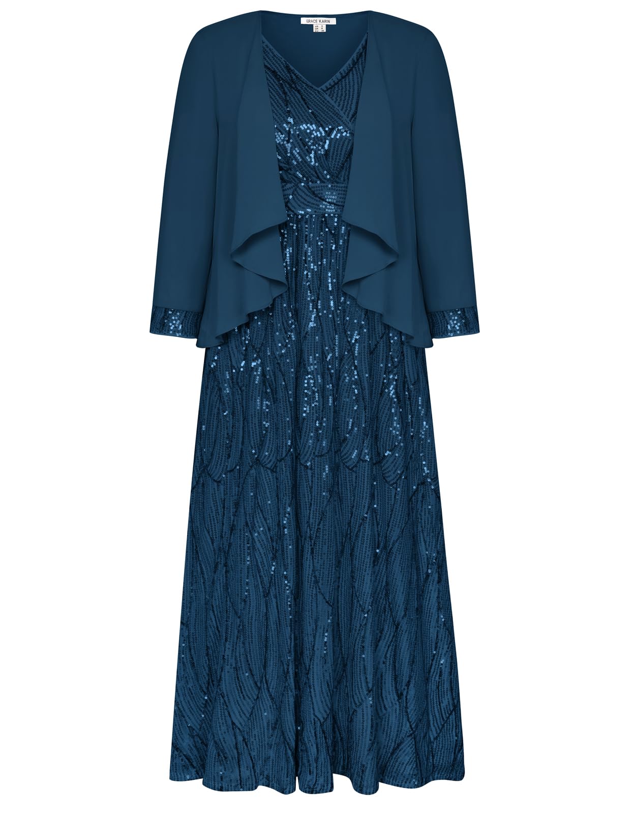 Photo 1 of Mother of The Bride Dress with Jacket Wedding Guest Dresses 2024 Blue Green 16
