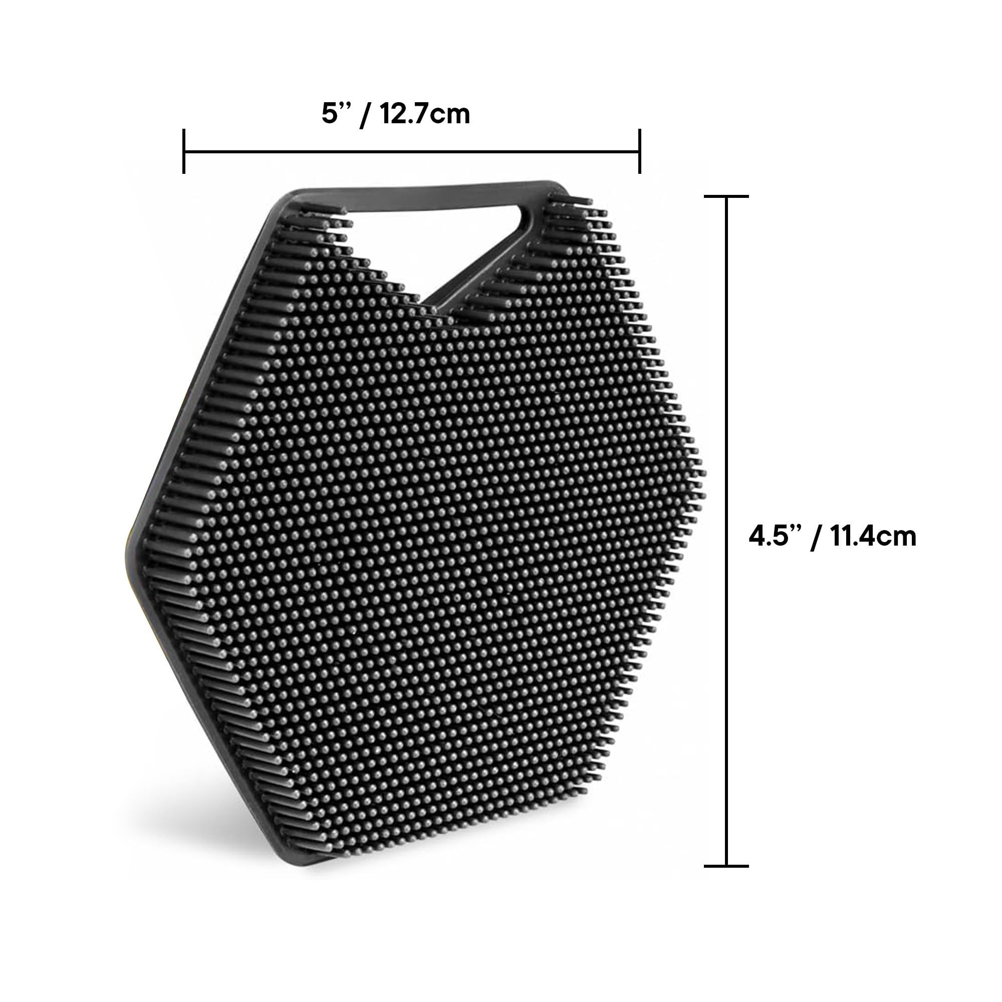 TOOLETRIES Body Scrubber 2.0 – Premium Silicone Scrubber for Cleaning, Exfoliating Your Skin – Extra Long Lather Boosting Bristles with Ergonomic Handle, Long-Lasting & Easy to Clean - Charcoal