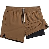 maamgic Mens Running Shorts with Compression Liner 5" Quick Dry Workout Shorts Anti-Chafe Gym Shorts 2 in 1 Athletic Shorts