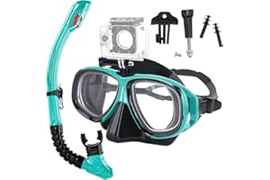 IGYM Nearsighted Snorkeling Gear for Adults Youth, Professional Shortsighted Full Dry Top Silicone Snorkel Set, Anti-Fog Diving Mask with Detachable Camera Mount for Scuba Diving, Spearfishing, Freediving