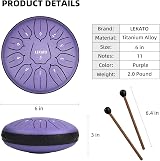 LEKATO 6 Inch Steel Tongue Drum D Key with Carry Bag Lavender view 7