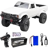 LEOSO WPL C24 1/16 4WD RC Off-Road Pickup White | 2.4G RTR rock crawler with one upgraded 1200mAh battery, hobby gift for men
