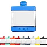 DUALIE 6 oz Hip Flask for Liquor - Undetectable Shatterproof Alcohol Flasks with Clear Tritan Plastic and Silicone Grip - Flask Gift for Men & Women - Glacier