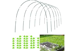 Aierden 36Pcs Garden Hoops for Raised Beds,6 Sets of 8FT Long Greenhouse Hoops Grow Tunnel, Fiberglass Support Hoops Frame for Fabric Netting,DIY Plant Support Garden Stakes for Row Cover
