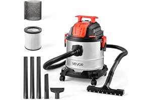 VEVOR Shop Vac Wet Dry Vacuum Cleaner, 4 HP Vacuum Cleaners with self-Cleaning, Double Filter, 900 W Input Power, Hose 3.5 x 