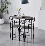mcc direct Dining Table and Chairs Set Barley Grey Metal Wood Effect view 2