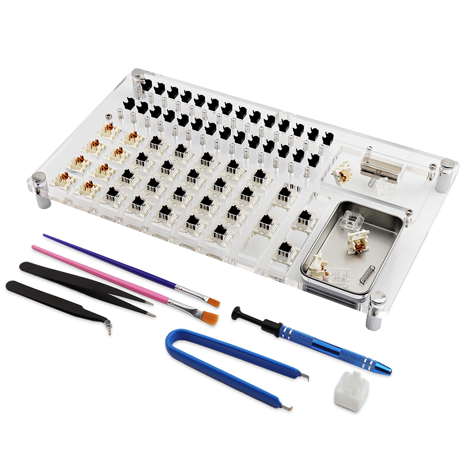 Lube Station Switch Tester Opener Platform Set for Mechanical Keyboard Lubing Station Switches Tester Custom Cherry Switches Lube Modding Station