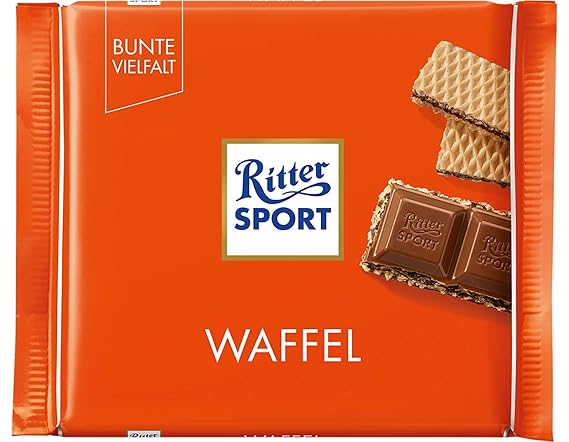 Amazon Com Ritter Sport Waffel Chocolate Bar Candy Original German Chocolate 100g 3 52oz Grocery Gourmet Food
