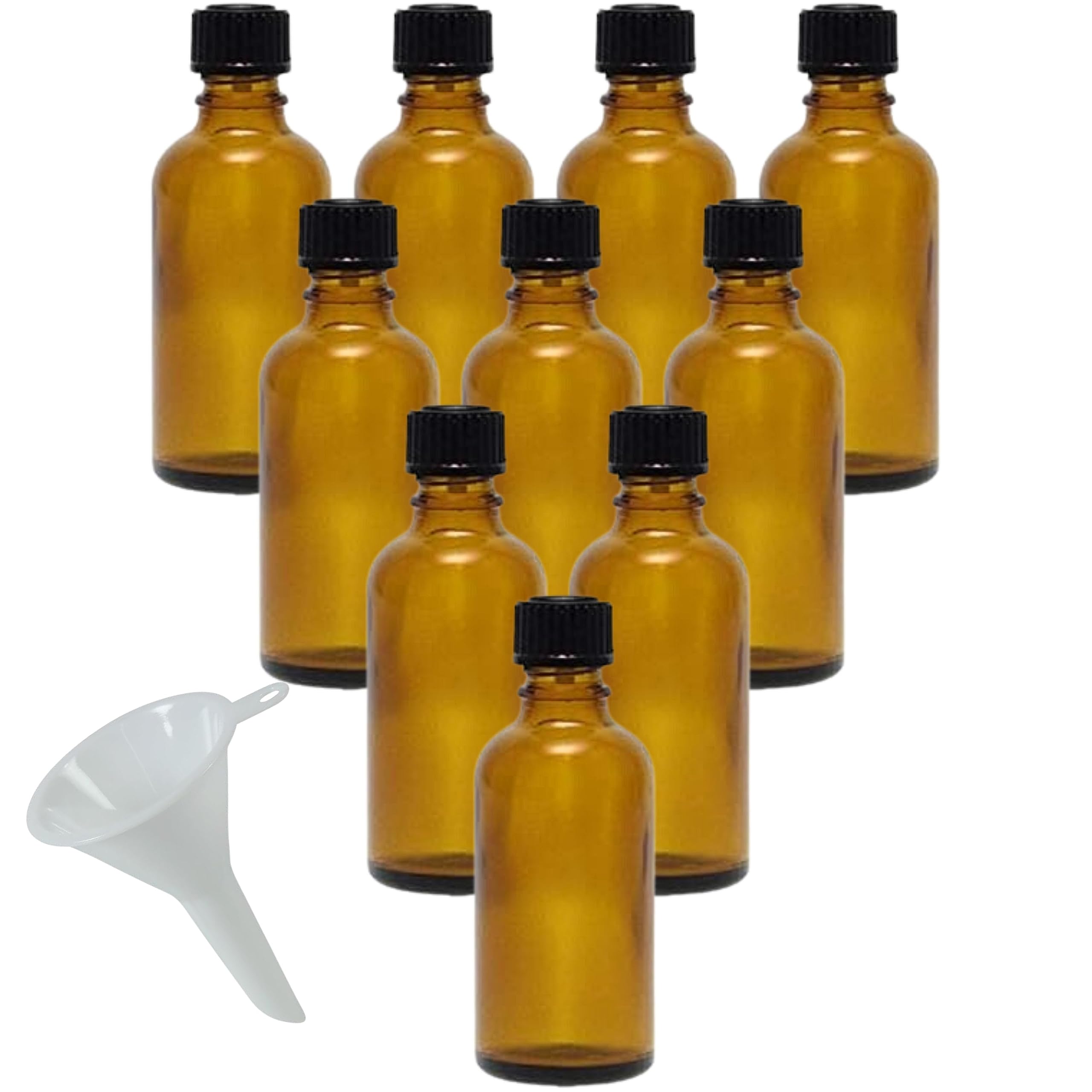 mikken - 10 x brown pharmacist bottles, 50 ml, made in Germany, including labelling labels and funnel