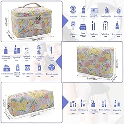 3pc Makeup Bag Set, Quilted Makeup Bag Set, Large
