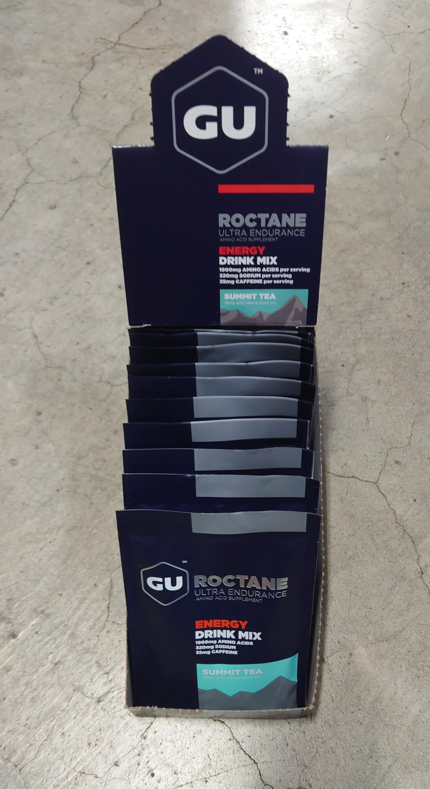 GU Energy Roctane Ultra Endurance Energy Drink Mix, Vegan, Gluten-Free, Kosher, and Dairy-Free n-the-Go Energy for Any Workout, 10 Single-Serving Packets, Summit Tea