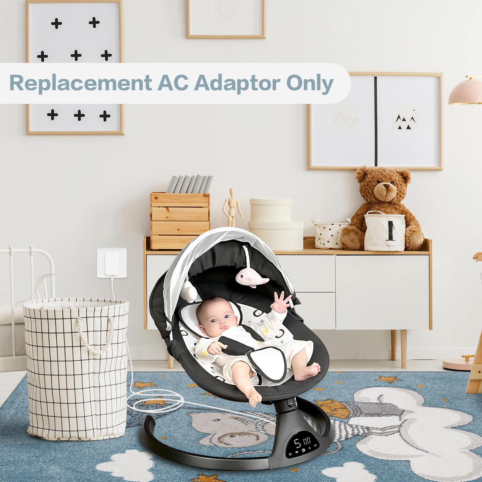 6V Cord for Baby Swing Compatible with Maxi COSI,Fisher Price,Ingenuity,Queerick,Harppa,Gopanda,Larex,Kidsview,Riviplou,Daming,Yhpoylp,Soobaby,Ixdregan,Bolilong,Dream On Me Swing Charger