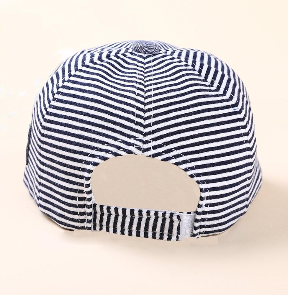 Baby Boy Baseball Cap Striped Sunhat Letter Sun Protection Hat,Sun Hat for Baby Boy and Baby Girl (1, Gray Black): Clothing