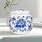 Abooxiu Small Urns for Human Ashes Keepsakes Ceramic Mini Urns Blue and White Porcelain Cremation Keepsake Urn for Ashes for Women Men Pets Urn Memorial Ash Keepsake for Loved Ones