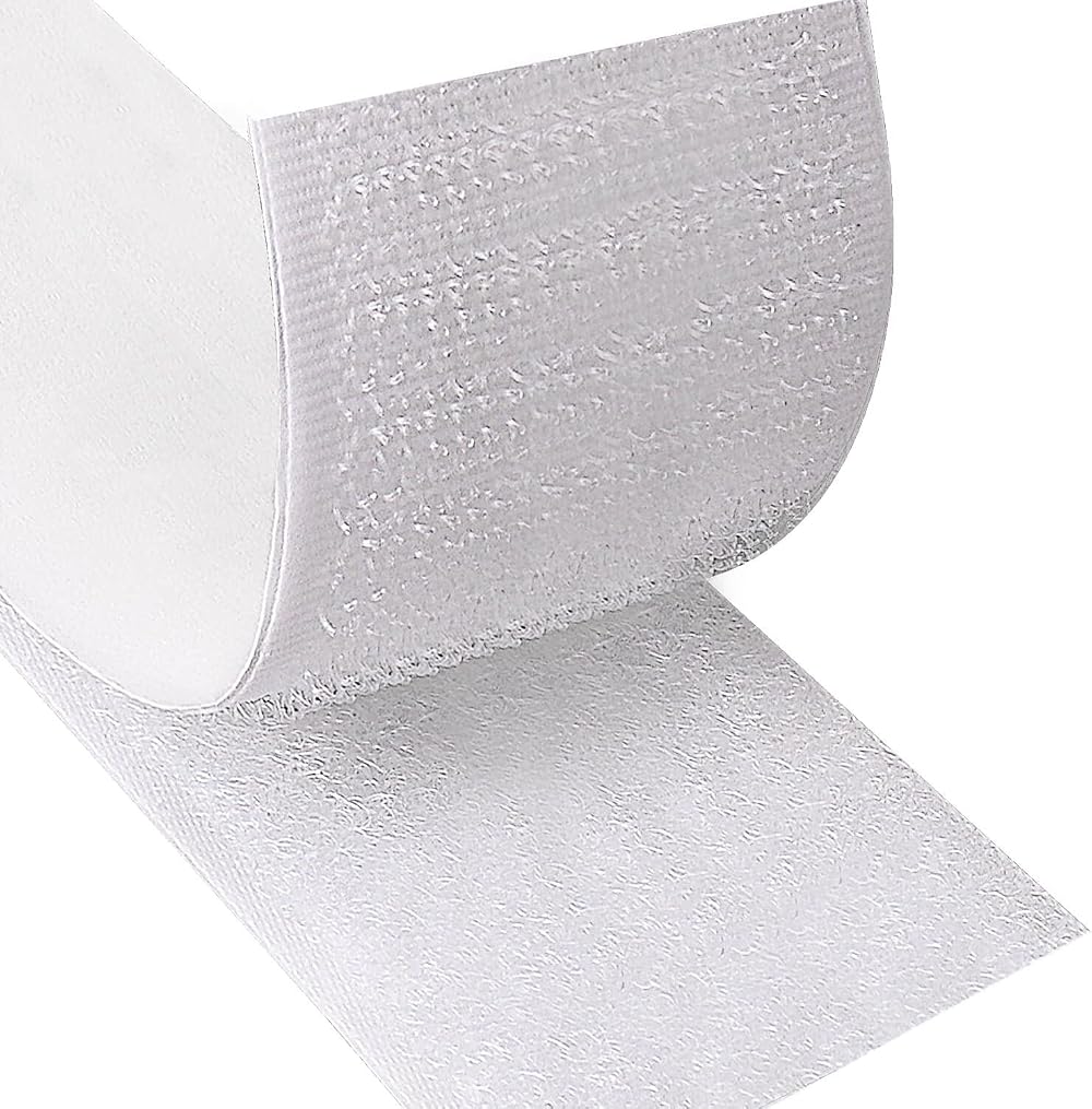 Blooven Hook and Loop Tape 5 m x 50 mm Self Adhesive White